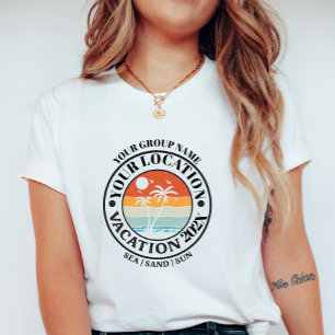 Custom Palm Vacation Badge; Group or Family T-Shirt
