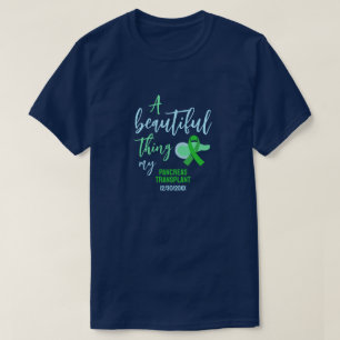 Custom Pancreas Transplant Green Ribbon T-Shirt