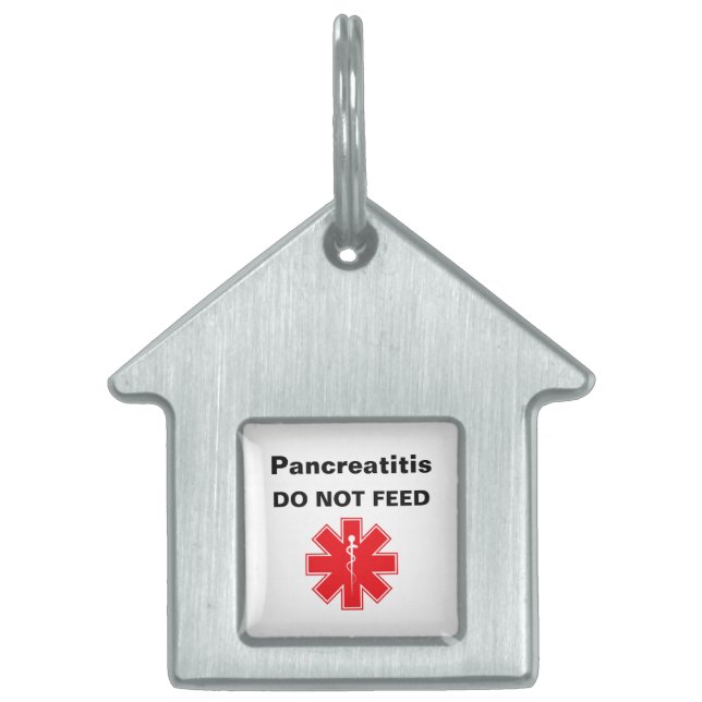 Custom Pancreatitis Do Not Feed Pet ID Tag (Front)