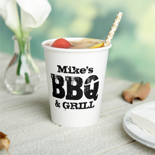 Custom paper cups for back yard garden BBQ party (Insitu)