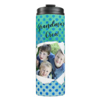 Custom Paper Hole Photo Blue Polka Dot Template
