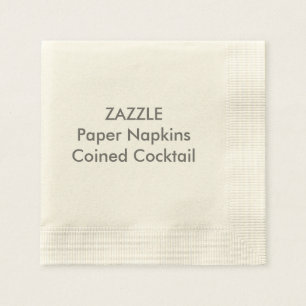 Custom Paper Napkins ECRU COINED COCKTAIL