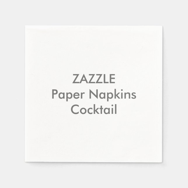 Custom Paper Napkins WHITE COCKTAIL (Front)