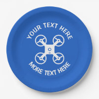 Custom paper party plates with drone logo