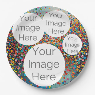 custom paper photo text template confetti plate