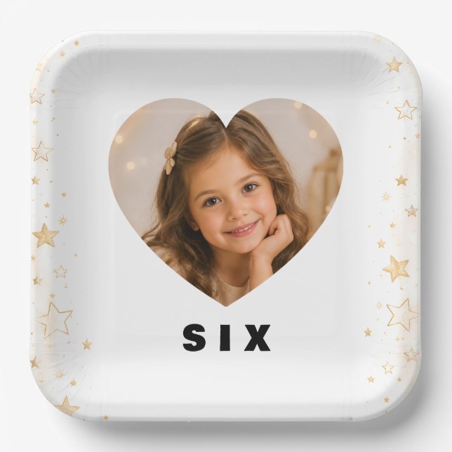 Custom Paper Plates Girl Age 6 (Front)