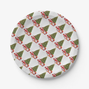 Custom Paper Plates with Christmas trees