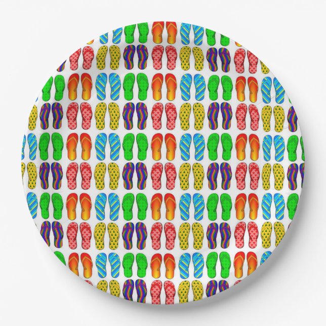 CUSTOM PAPER PLATES WITH ***FLIP-FLOPS** (Front)