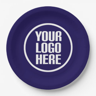 Custom paper plates your logo here party supplies
