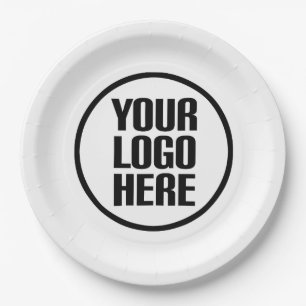 Custom paper plates your logo here party supplies