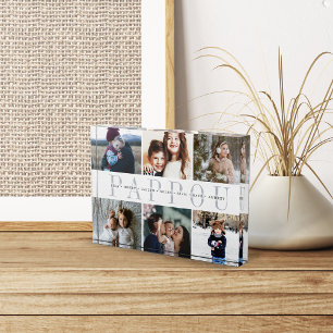 Custom Pappou Grandchildren Photo Block