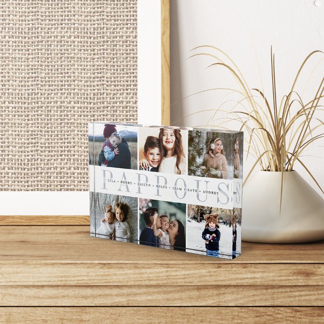 Custom Pappous Grandchildren Photo Block (Creator Uploaded)
