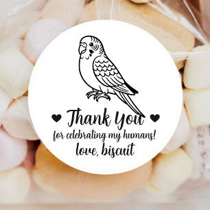 Custom Parakeet Wedding Favour Stickers
