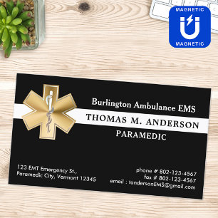 Custom Paramedic EMS EMT Ambulance Emergency  Magnetic Business Card