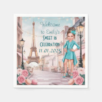 Custom Paris and Roses Sweet 16 in Paris