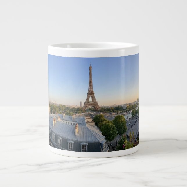 Custom Paris Panoramic Skyline View Eiffel Tower Large Coffee Mug (Front)