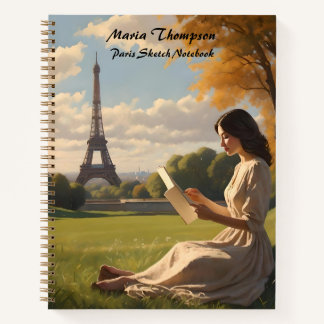 Custom Paris Sketch Travel Notebook Journal Diary