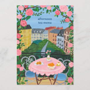 CUSTOM Paris Tea on the Balcony with a View Art Menu