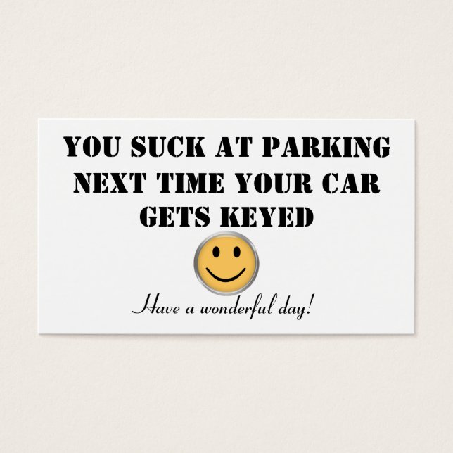 Custom parking card (Front)