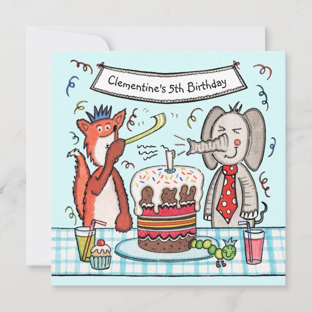 Custom Party Animals Birthday Party Invitation (Front)