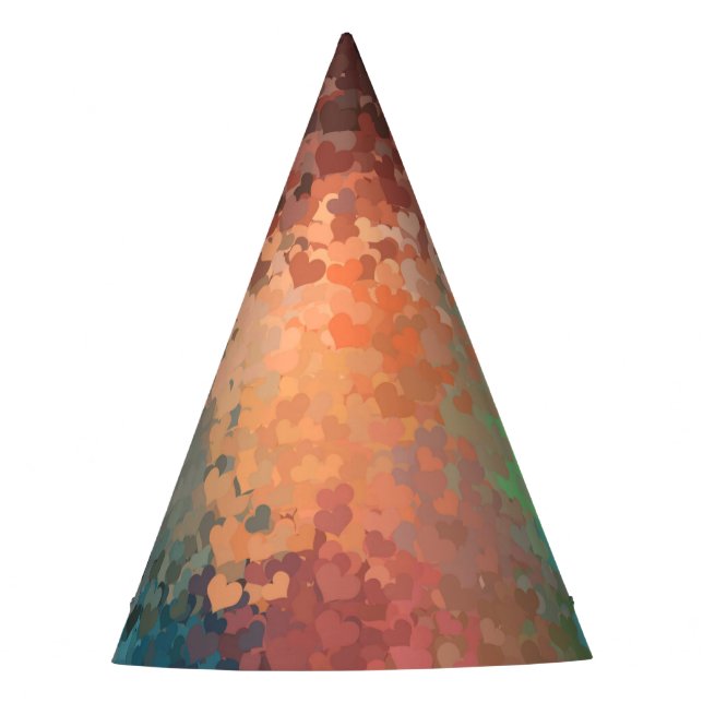 Custom Party Colourful Hearts Trendy Template Party Hat (Front)