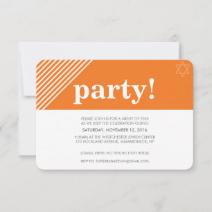 CUSTOM PARTY cool modern bold name orange Invitation