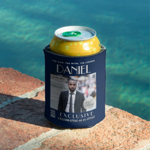 Custom Party Drink Cooler, Modern Magazine Cover Can Cooler