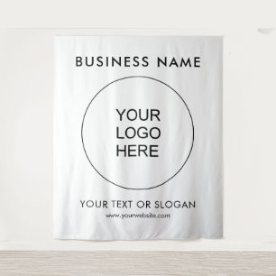 Custom Party Event Seminar Logo Text Backdrop Tapestry
