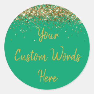 Custom Party Favour Personalized Birthday Green  Classic Round Sticker