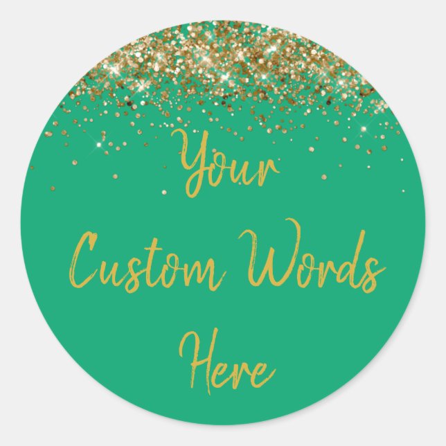 Custom Party Favour Personalized Birthday Green  Classic Round Sticker (Front)