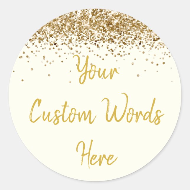 Custom Party Favour Personalized Birthday Ivory Classic Round Sticker (Front)