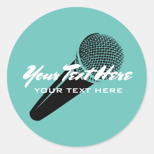 Custom party favour stickers with microphone image
