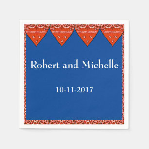 Custom Party Napkin Red Bandana Print