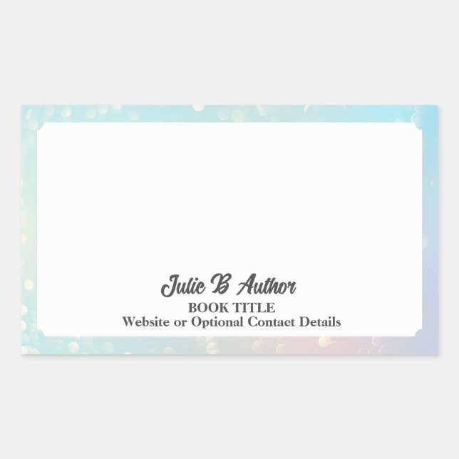 Custom Pastel Blue Custom Author Bookplate Sticker (Front)