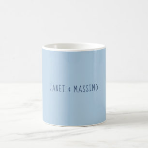Custom pastel blue personalized minimalist name coffee mug