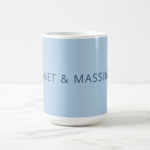Custom pastel blue personalized minimalist name coffee mug