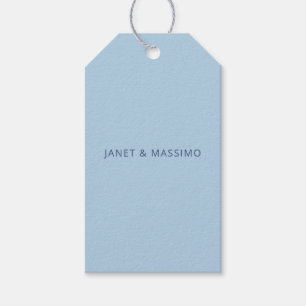 Custom pastel blue personalized minimalist name gift tags
