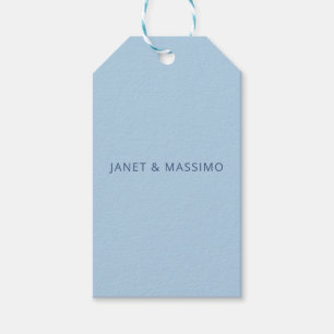 Custom pastel blue personalized minimalist name gift tags