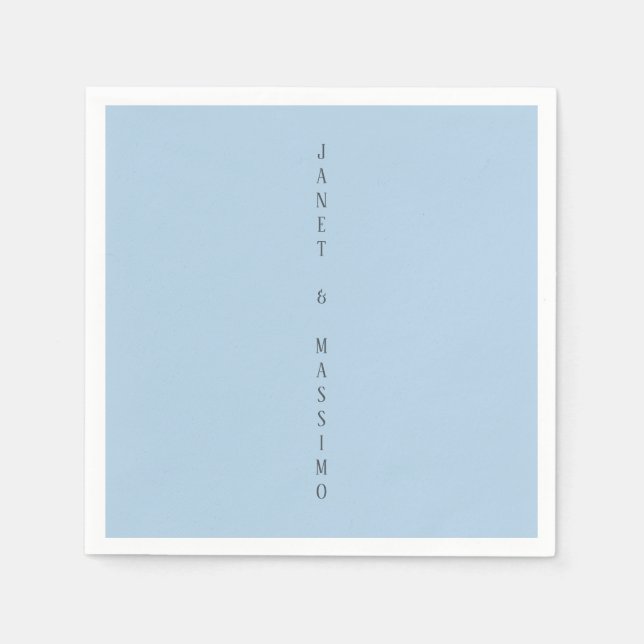 Custom pastel blue personalized minimalist name napkin (Front)