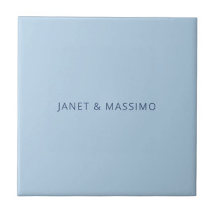 Custom pastel blue personalized minimalist name tile