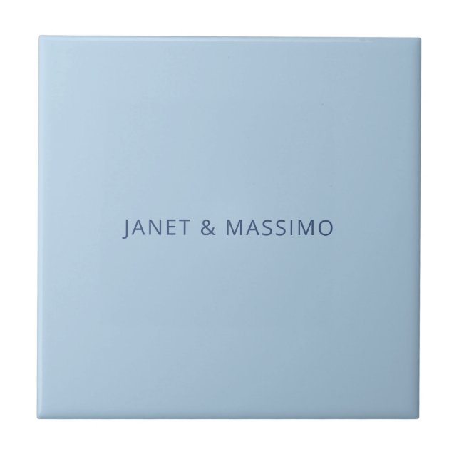 Custom pastel blue personalized minimalist name tile (Front)