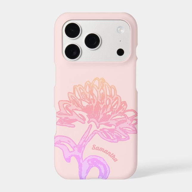 Custom Pastel Blush Pink Floral Gradient Rainbow  (Back)