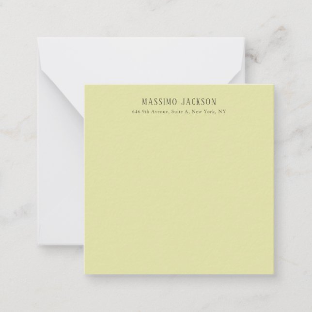 Custom pastel colour personalized minimalist name card (Front)