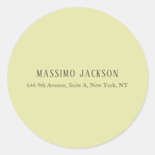 Custom pastel colour personalized minimalist name classic round sticker