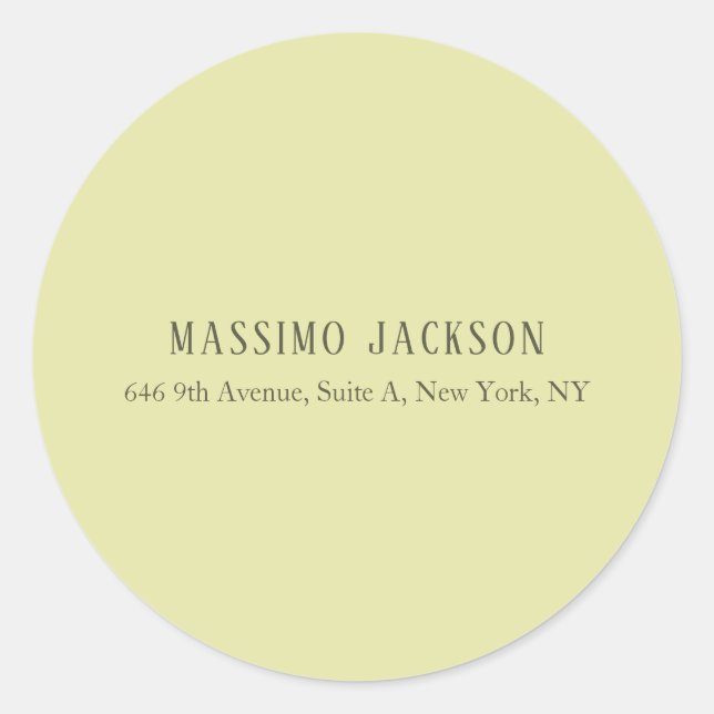 Custom pastel colour personalized minimalist name classic round sticker (Front)