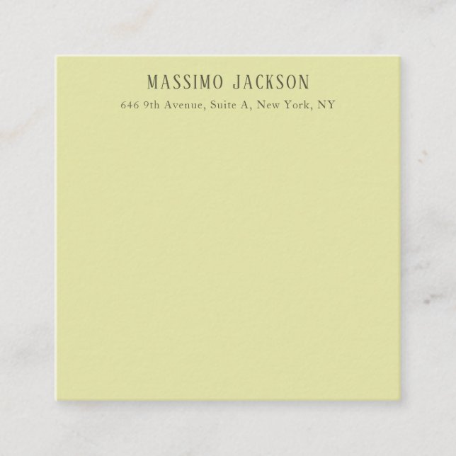 Custom pastel colour personalized minimalist name enclosure card (Front)