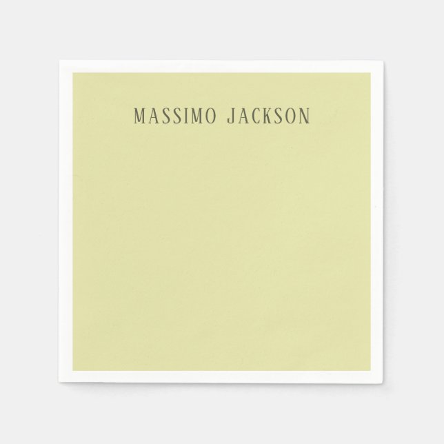 Custom pastel colour personalized minimalist name napkin (Front)