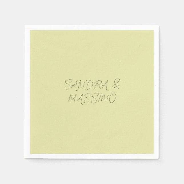 Custom pastel colour personalized minimalist name napkin (Front)