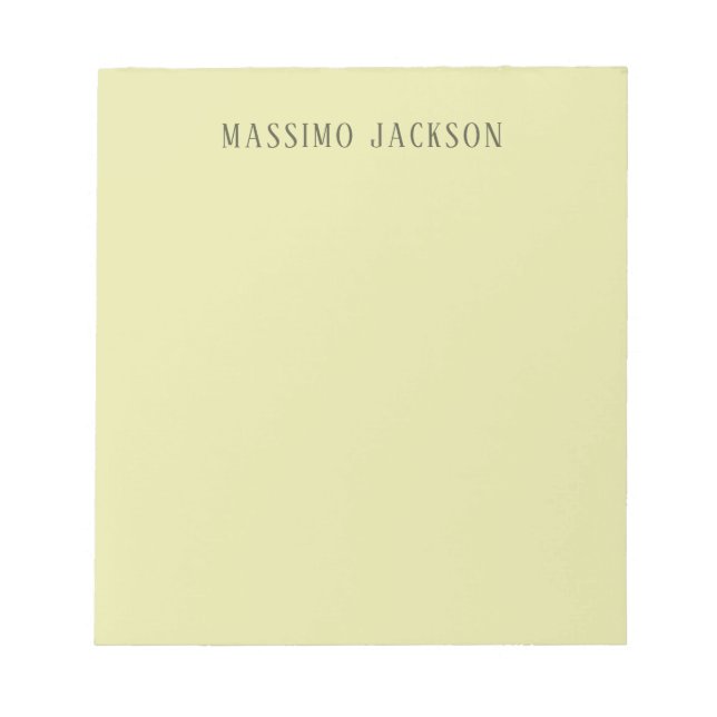 Custom pastel colour personalized minimalist name notepad (Front)