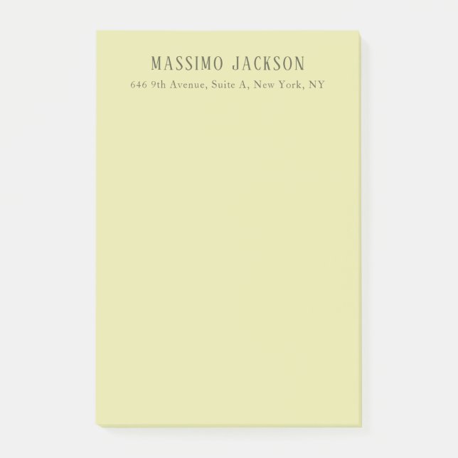 Custom pastel colour personalized minimalist name post-it notes (Front)